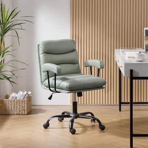 Augustus Modern Faux Leather Ergonomic Swivel Office Chair in Sage with Height Adjustment
