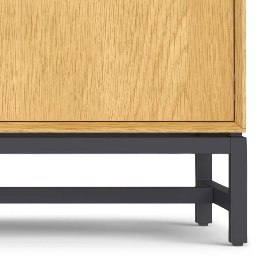 Natural Oak and Metal 58" Modern Industrial Sideboard Buffet