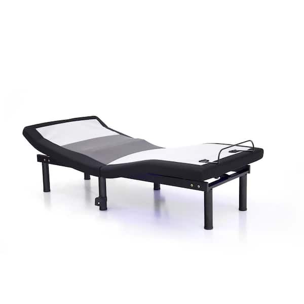Furniture of America Harmony King Black Adjustable Bed Frame With Adjustable Lumbar