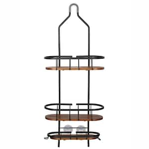 Tia Rustproof Over the Shower Caddy, 3 Teak Shelves