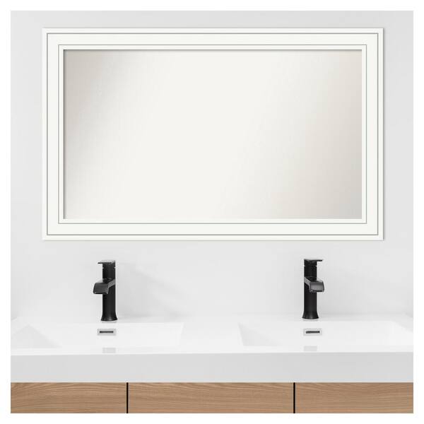 Amanti Art Craftsman White 45 in. x 28 in. Custom Non-Beveled
