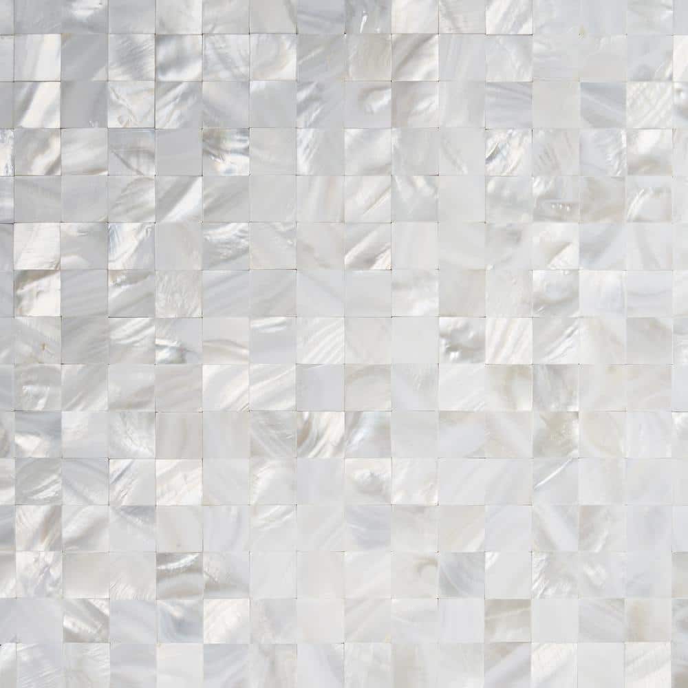 Lokahi 12x12 White Natural Seashell Mosaic Tile