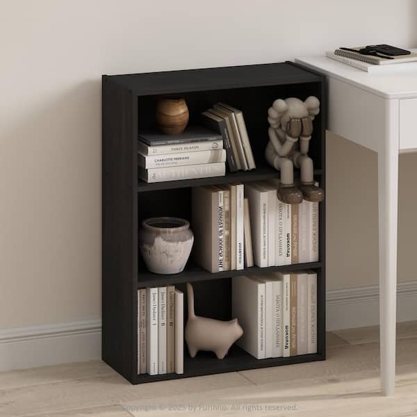 Costway Black 3-Tier 29.5 in. H Engineered Wood Bookcase Costway Black 3-Tier 29.5 in. H Engineered Wood Bookcase