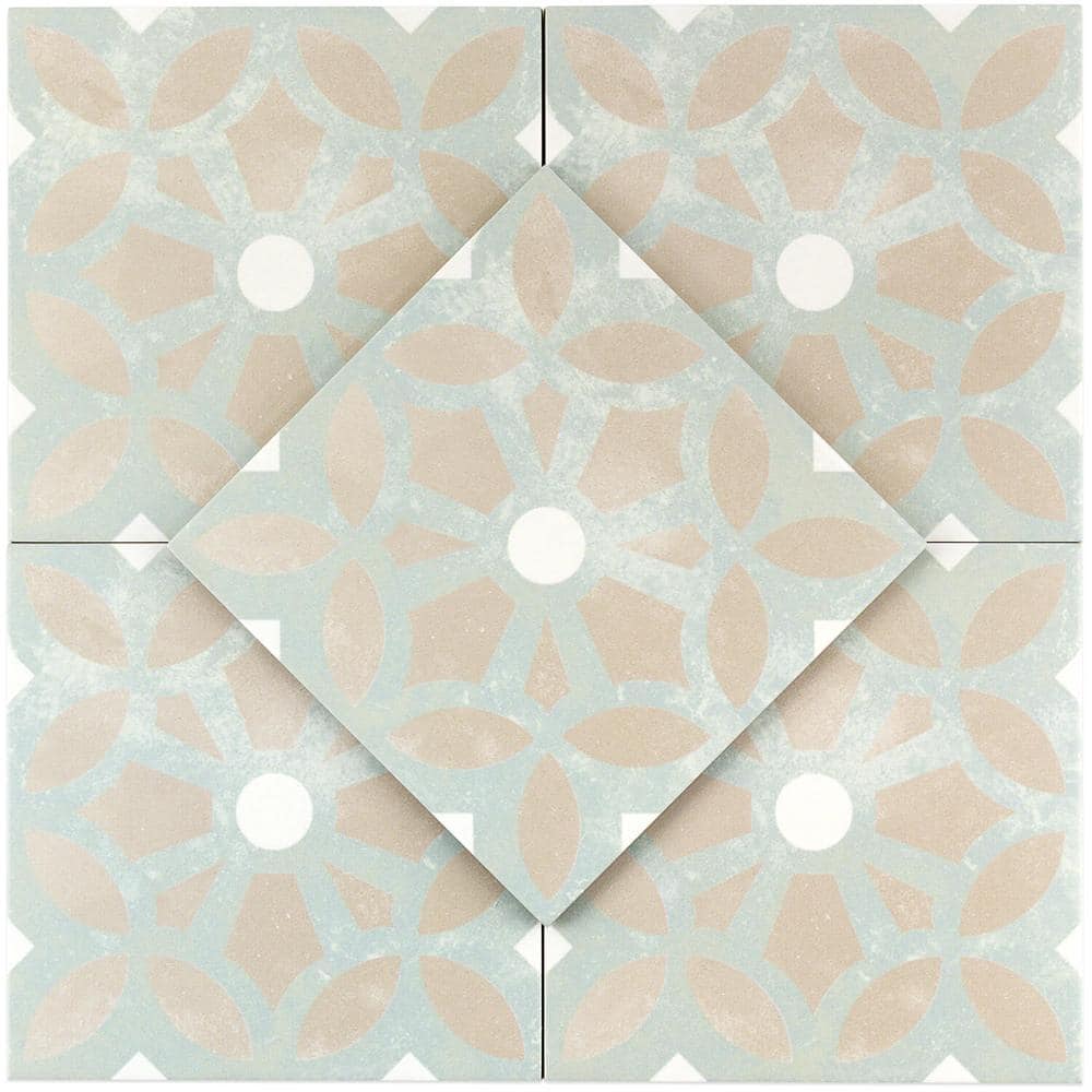 Anabella 9x9 Matte Green and Beige Porcelain Tile