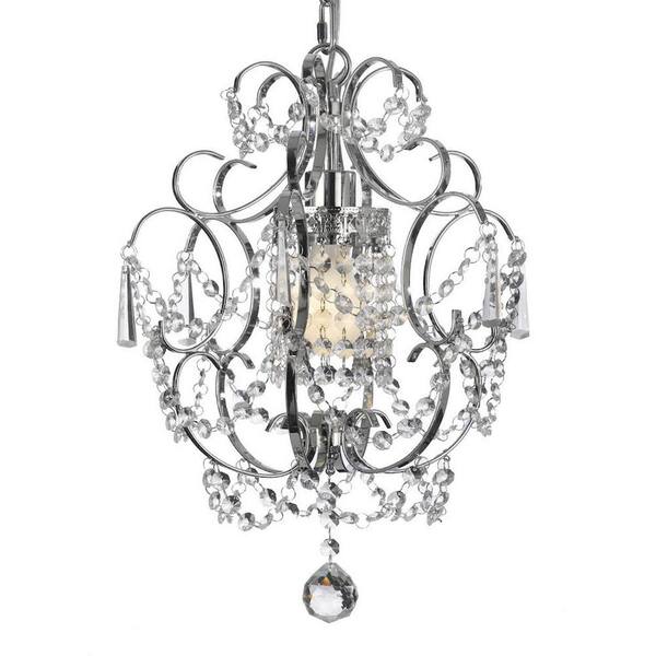 Unbranded Versailles 1-Light Chrome Chandelier with Crystal