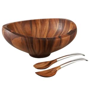 Butterfly 4 Qt. Wood Salad Bowl with Servers