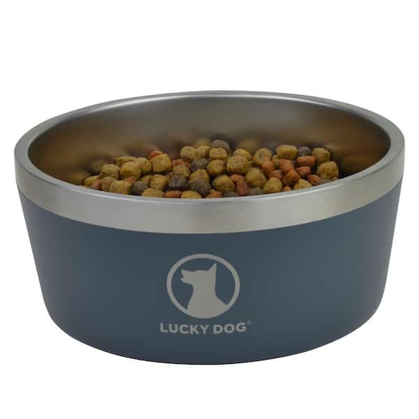 40 oz. Stainless Steel Elevated Pet Bowls with 6.5 in. Tall Stand (Set of 2)