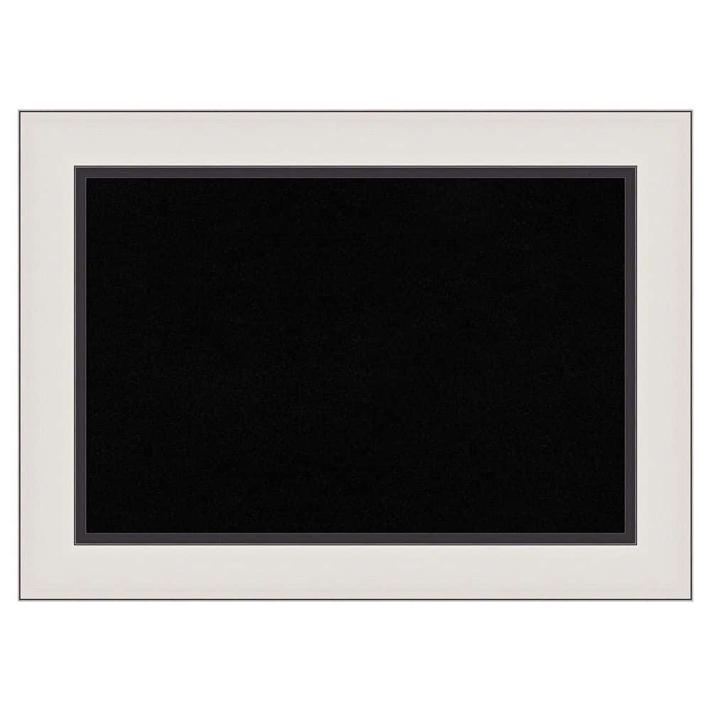 Amanti Art Ellie Silver Black 30 in. x 22 in. Poly Framed Black Cork ...