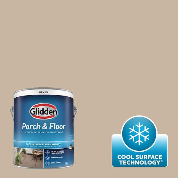 Glidden Porch and Floor 1 gal. PPG14-14 Summer Suede Gloss Interior/Exterior Porch and Floor Paint with Cool Surface Technology
