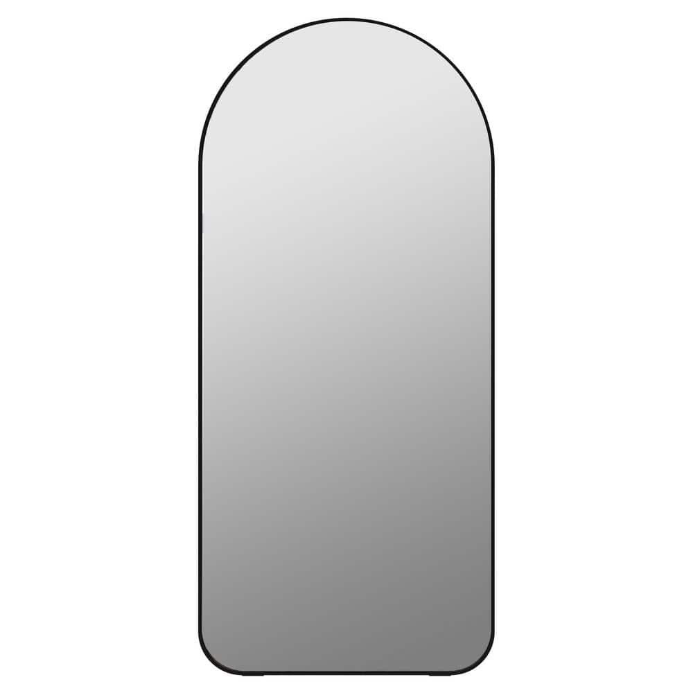 Cesicia 32 in. W x 71 in. H Arched Black Full Length Standing Mirror