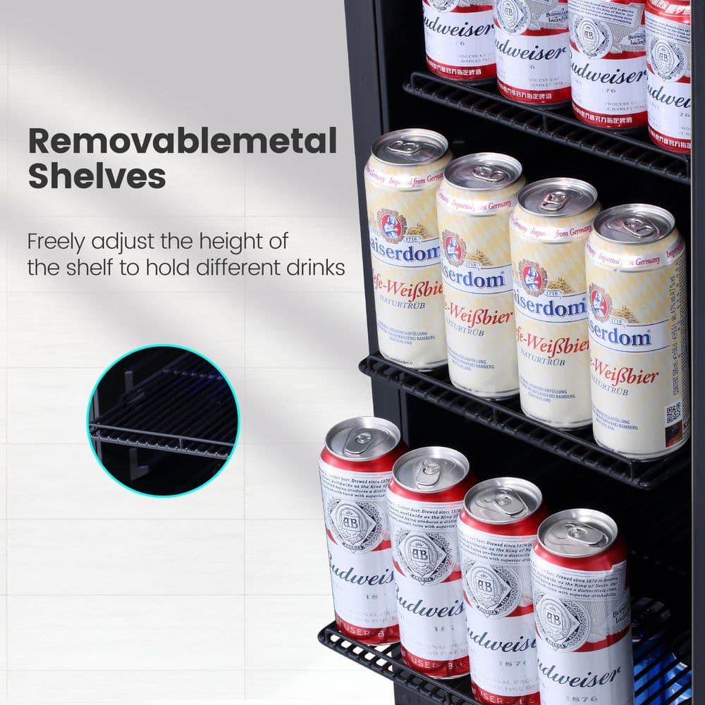 15-Inch Stainless Steel Single Zone Beverage Cooler with Glass Door