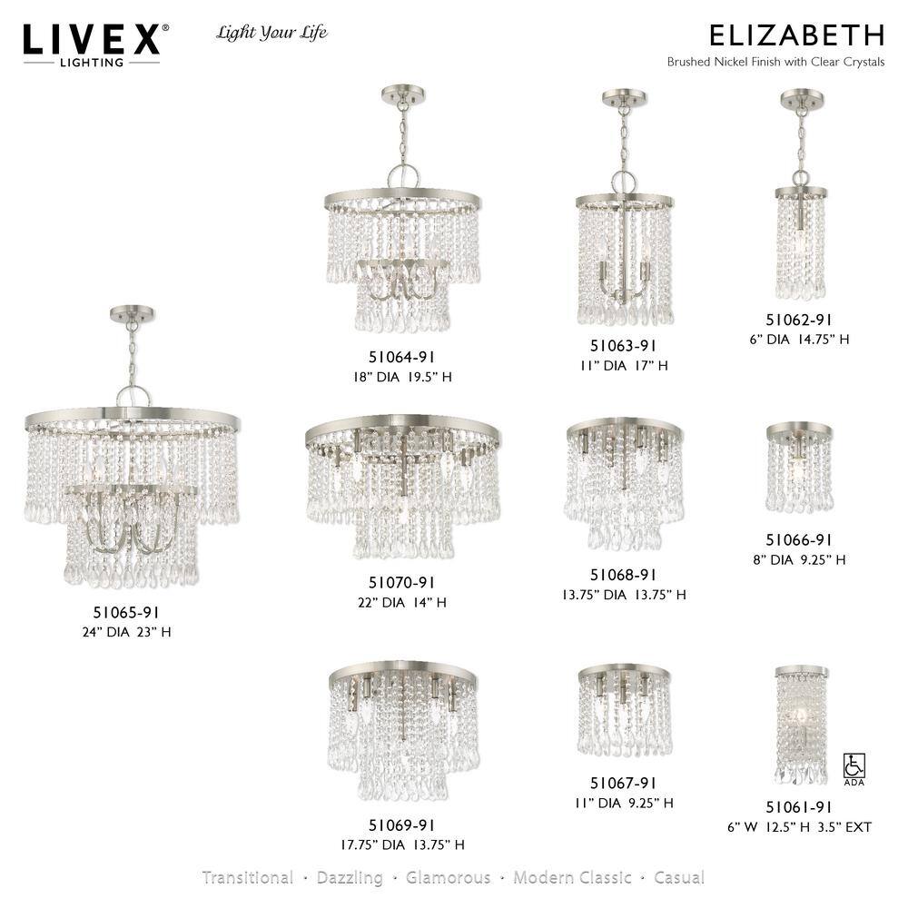 Brushed Nickel Crystal Shade 1-Light Wall Sconce