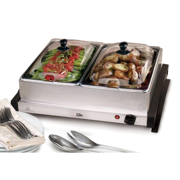 2.5 Qt. Stainless Steel Buffet Server with 2-Crocks 2.5 Qt. Stainless Steel Buffet Server with 2-Crocks