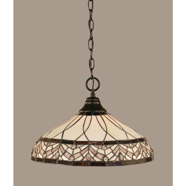 Unbranded Kingston 100-Watt 1-Light Matte Black Bowl Mini Pendant Light with Glass Shade