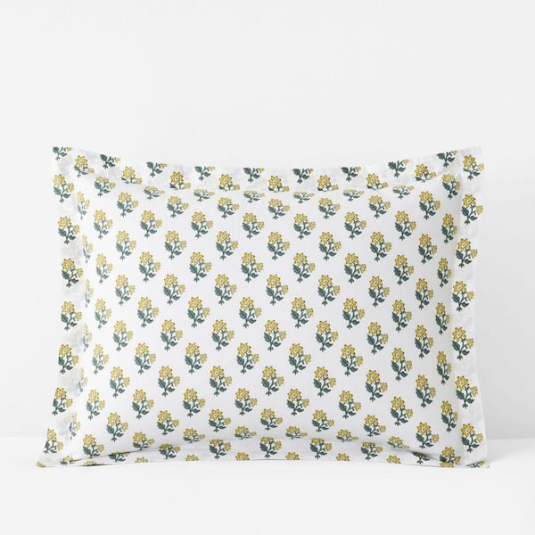 Company Cotton Suhana Garment Wash Yellow Cotton Percale Standard Sham