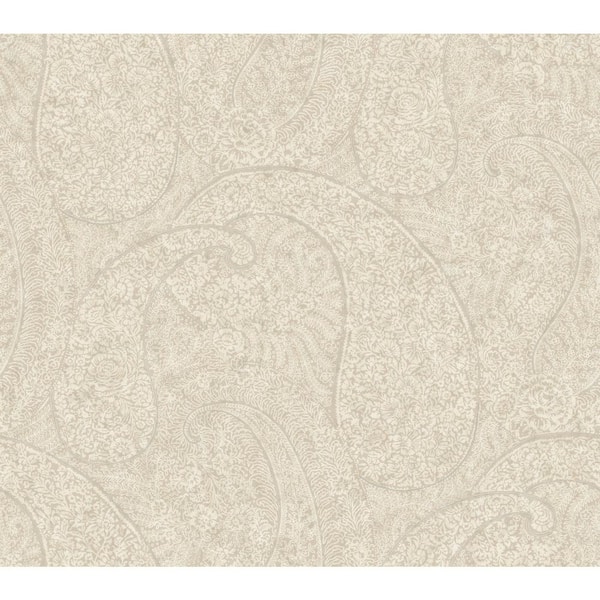 York Wallcoverings 60.75 sq.ft. Off White Kashmir Dreams Paisley Wallpaper