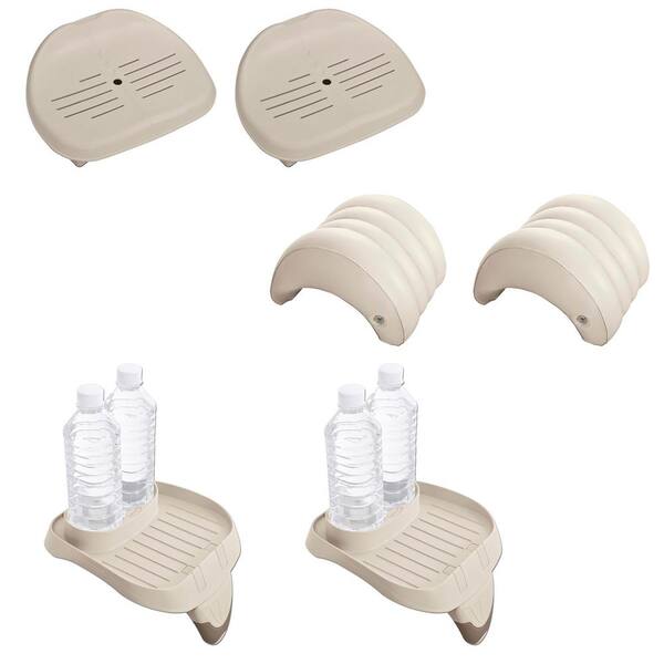 Intex Inflatable Hot Tub Seat Attachable Cup Holder Head Rest