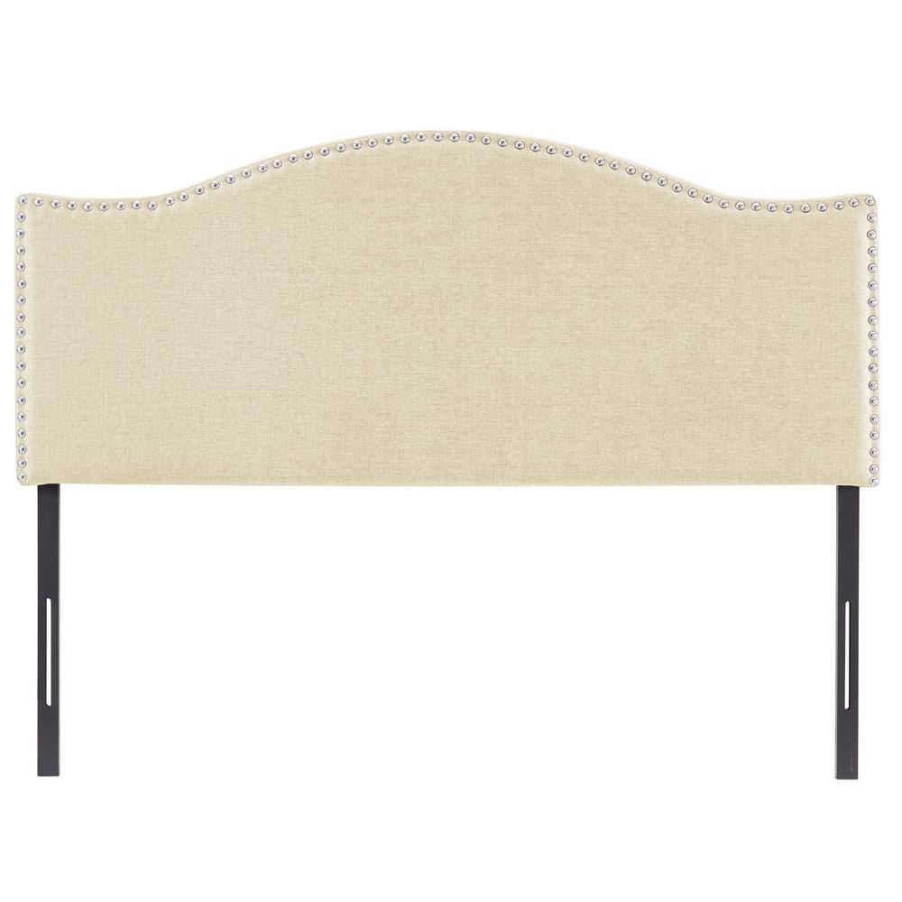 MAYKOOSH Cream Headboards for Queen Size Bed, Upholstered Nail Head Bed