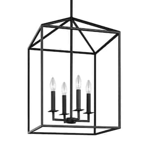 Perryton Small 12.25 in. 4-Light Textured Blacksmith Modern Dining Room Transitional Candlestick Pendant