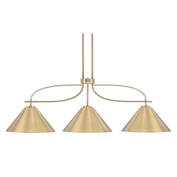 Unbranded Olympia 3-Light Matte Black Billiard Light with 7 in. Roman Jewel Art Glass Shades, no blulbs included