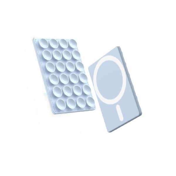 Magnetic Suction Phone Grip Silicone Cup Sticky Mount in Light Blue