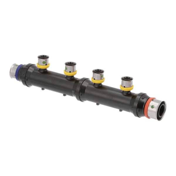 Viega Pure Flow 1 in. x 3/4 in. x 1/2 in. Press Polysulfone Manifold-4 Outlets (10-Pack)
