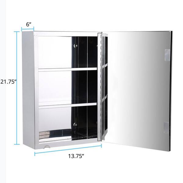 12 in. x 21.75 in. x 4 in. Mirrored Medicine Cabinet 12 in. x 21.75 in. x 4 in. Mirrored Medicine Cabinet