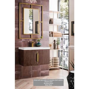 Columbia 31.5 in. W x 15.38 in. D x 16.88 in. H Bath Vanity in Coffee Oak with White Glossy Resin Top