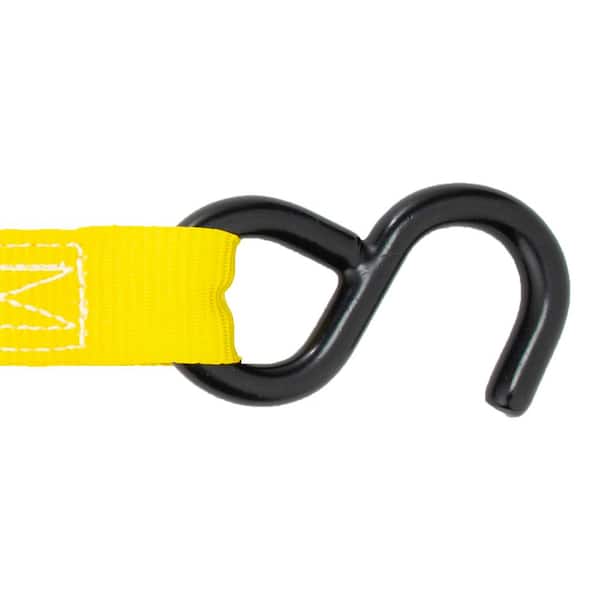 Stanley S1000 Black/Yellow 1 x 10' Ratchet Tie Down Straps - Light Cargo  Hauling (1,500 lbs Break Strength), 8 Pack