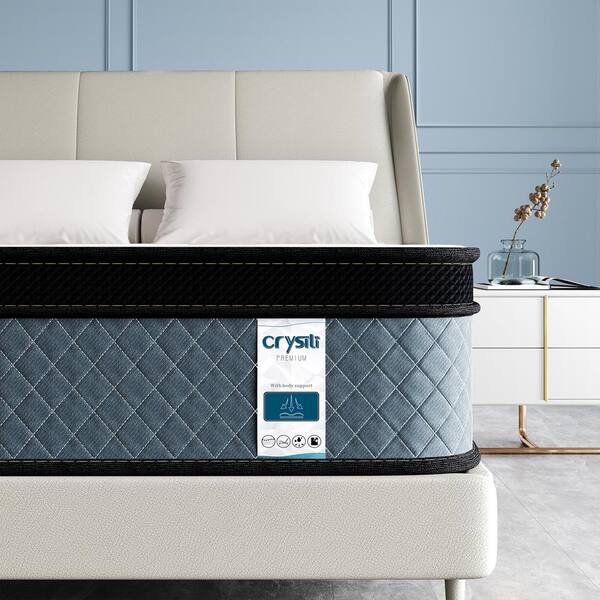 Queen Medium Firm Hybrid Memory Foam and Pocket Spring 14 in. Bed in A Box Pillow Top Mattress