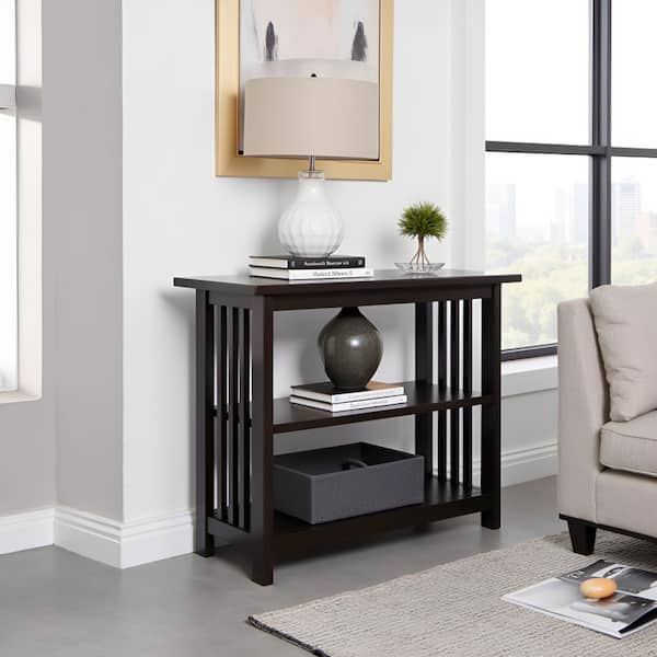 Alaterre Furniture Mission 24 in. Espresso Wood 2-shelf Etagere