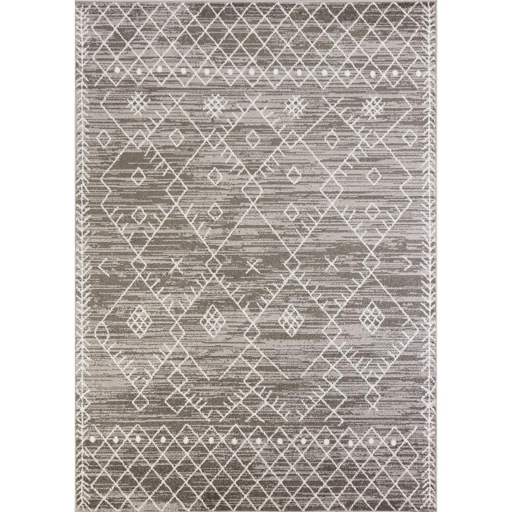 Kas Rugs Skyline Escape Grey 5 ft. x 8 ft. Tribal Area Rug SKY642253X77 The Home Depot