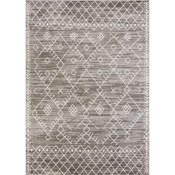 Kas Rugs Skyline Escape Grey 5 ft. x 8 ft. Tribal Area Rug