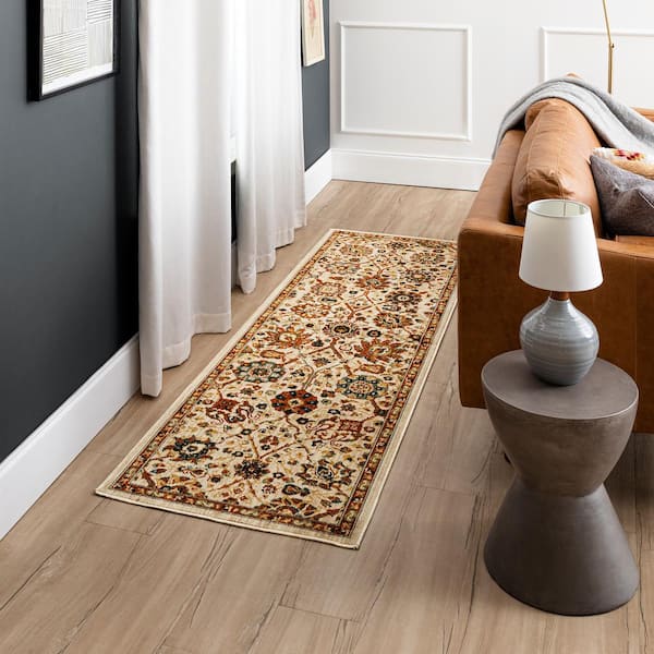 Regents Halls Cream 2 ft. 6 in. x 10 ft. Runner Rug
