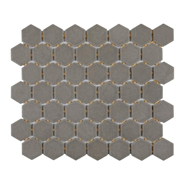 Marazzi Moroccan Concrete Gray 11 in. x 10 in. Glazed Ceramic Hexagon Mosaic Tile (0.81 sq. ft./Each)