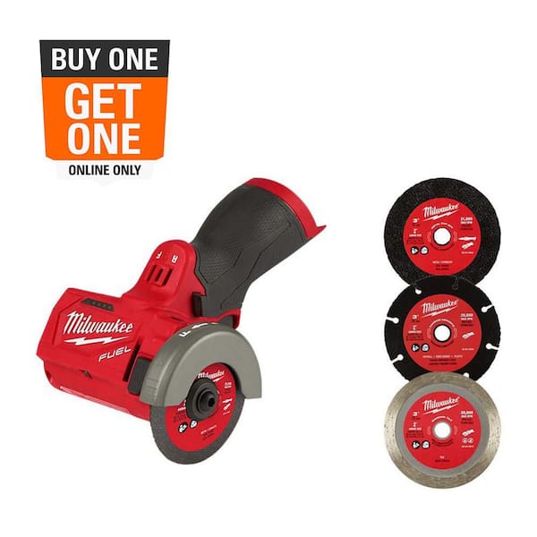 M12 FUEL 12-Volt 3 in. Lithium-Ion Brushless Cordless Cut Off Saw (Tool-Only) with 3 in. Blades (5-Pack)