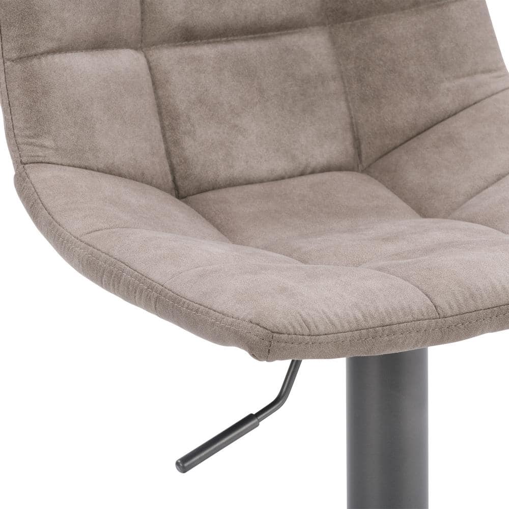 Palmer Adjustable Light Grey Tufted Fabric Swivel Barstools - Set of 2