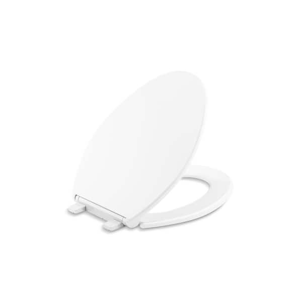 Joist Elongated Front Toilet Seat in White