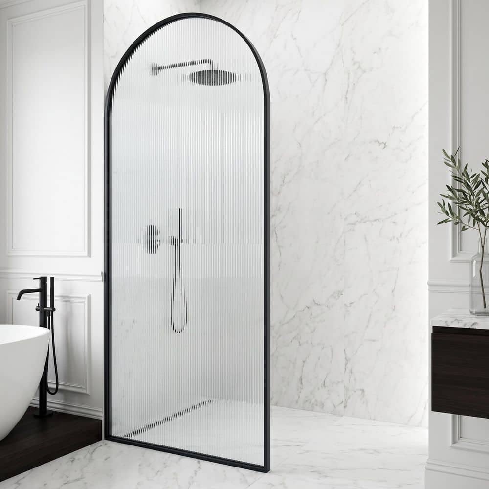 VIGO Arden 34 in. W x 78 in. H Framed Fixed Shower Screen Door in