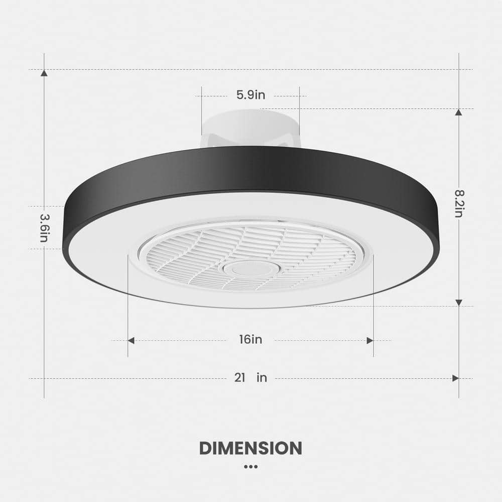 Bronze 19.6'' Low Profile LED Ceiling Fan with Remote