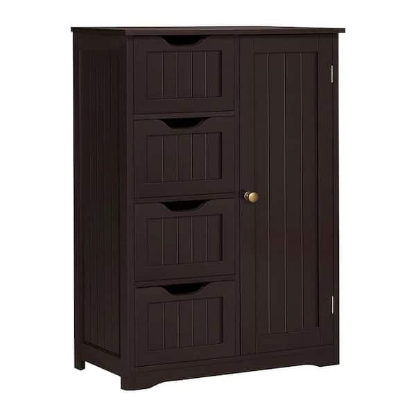 Unbranded 26 in. W x 14 in. D x 35.5 in. H Bathroom Brown Linen Cabinet