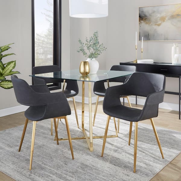 Set Of 2 Gray Faux Leather Metal Dining Chairs Set Of 2 Gray Faux Leather Metal Dining Chairs