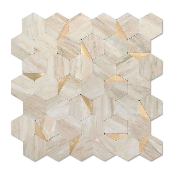Beige 12.2 in. x 11.34 in. PVC Peel and Stick Backsplash 10-Pack