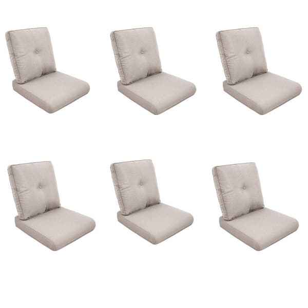 moosprr Modern 22 in. x 25 in. 12-Piece Deep Seating Outdoor Lounge Chair Cushion Set in Beige with Center Button (6-Set)