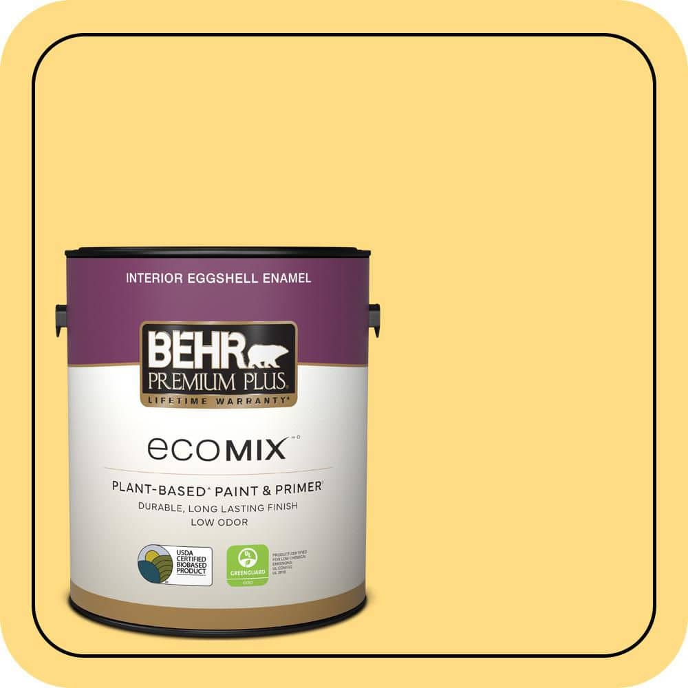 1 gal. #P290-4 Spirited Yellow Eggshell Enamel EcoMix Plant-Based Interior Paint & Primer price history on PriceWatchPro