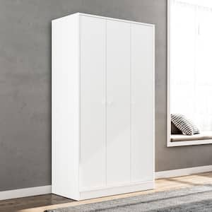 Denmark 36 in. White  Wardrobe with 3-Doors