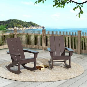 WESTIN OUTDOOR Shoreside Dark Brown Plastic Modern Adirondack Outdoor ...