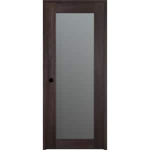 24 in. x 84 in. Right-Hand Solid Composite Core Full Lite Frosted Glass Veralinga Oak Wood Single Prehung Interior Door