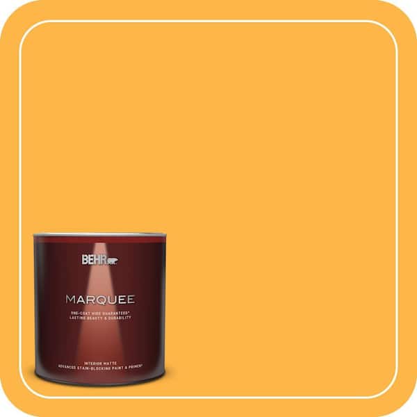 BEHR MARQUEE 1 qt. #300B-6 Glorious Gold Matte Interior Paint & Primer