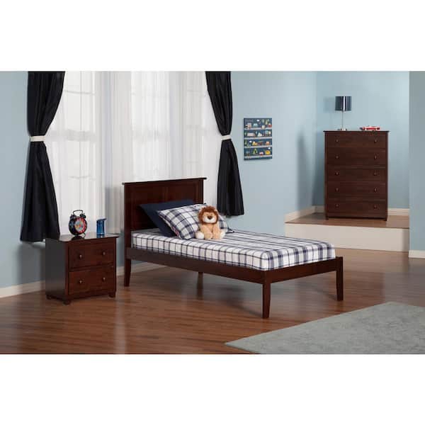 AFI Madison Walnut Twin Platform Bed with Open Foot Board